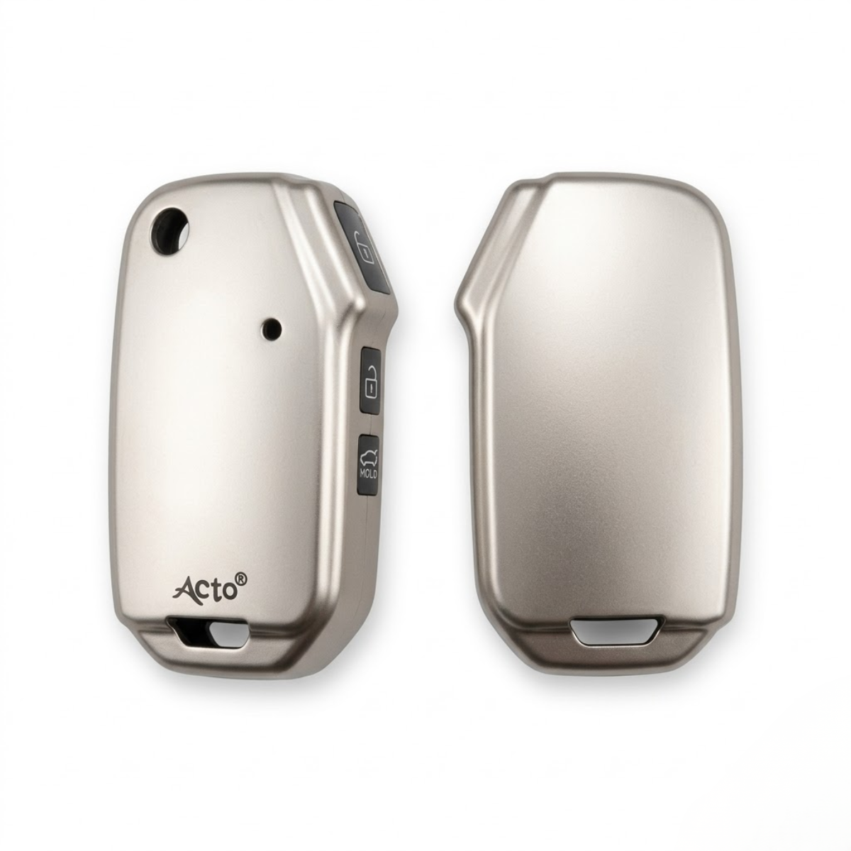 Acto Chromium Gun Series Car Key Cover Compatible with Kia Seltos 2020, Sonet 2020 3 Button Flip Key | Premium Chrome Finish Hard Case | 360° Protection | Scratch Resistant | Keychain Included (Pack of 1)