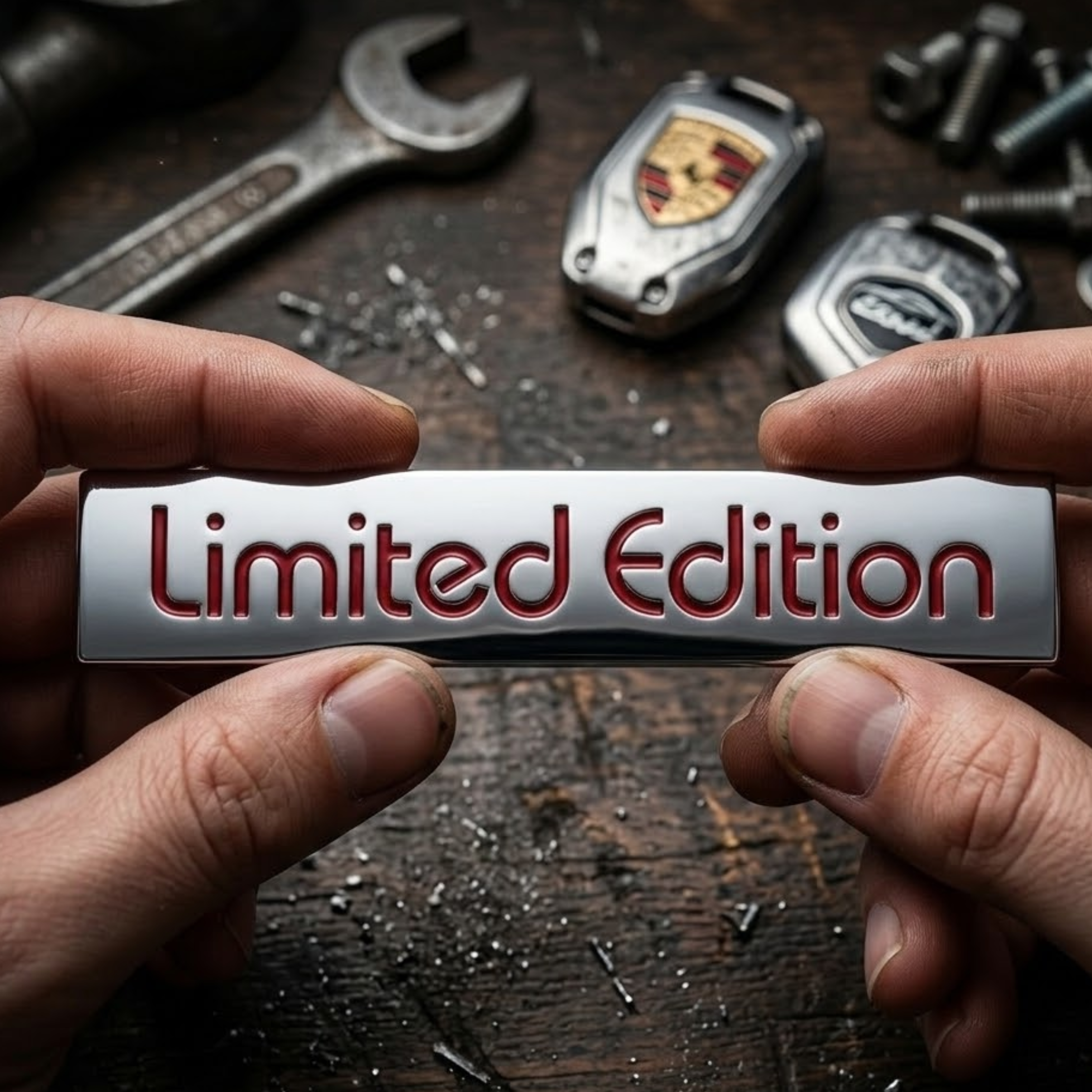 Carsonify 3D Metal Limited Edition Car Badge Emblem Sticker | Premium Aluminum Alloy Chrome Limited Edition Logo Decal | Self-Adhesive Metallic Badge for Car, Bike & SUV Exterior | Stylish Auto Decoration Accessory