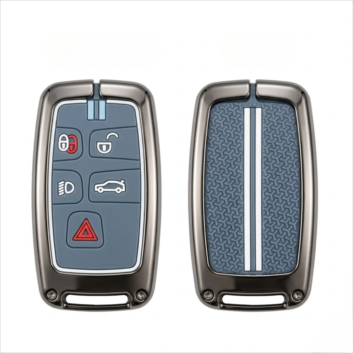 Acto Metal Sapphire Key Cover & Key Chain Compatible with Jaguar F-Type, XJ, XF, F-Pace, XE & Range Rover Evoque, Sport Smart Key | Premium Zinc Alloy Case | Glow-in-the-Dark Buttons | 360° Protection | Pack of 1