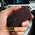 ACTO Leather Car Key Cover with Key Chain Compatible for Jaguar F-Type, XJ, XF, F-Pace, XE & Range Rover Evoque, Sport 5 Button Smart Key | Premium Black Leather with Red Stitching | 360° Protection | Pack of 1