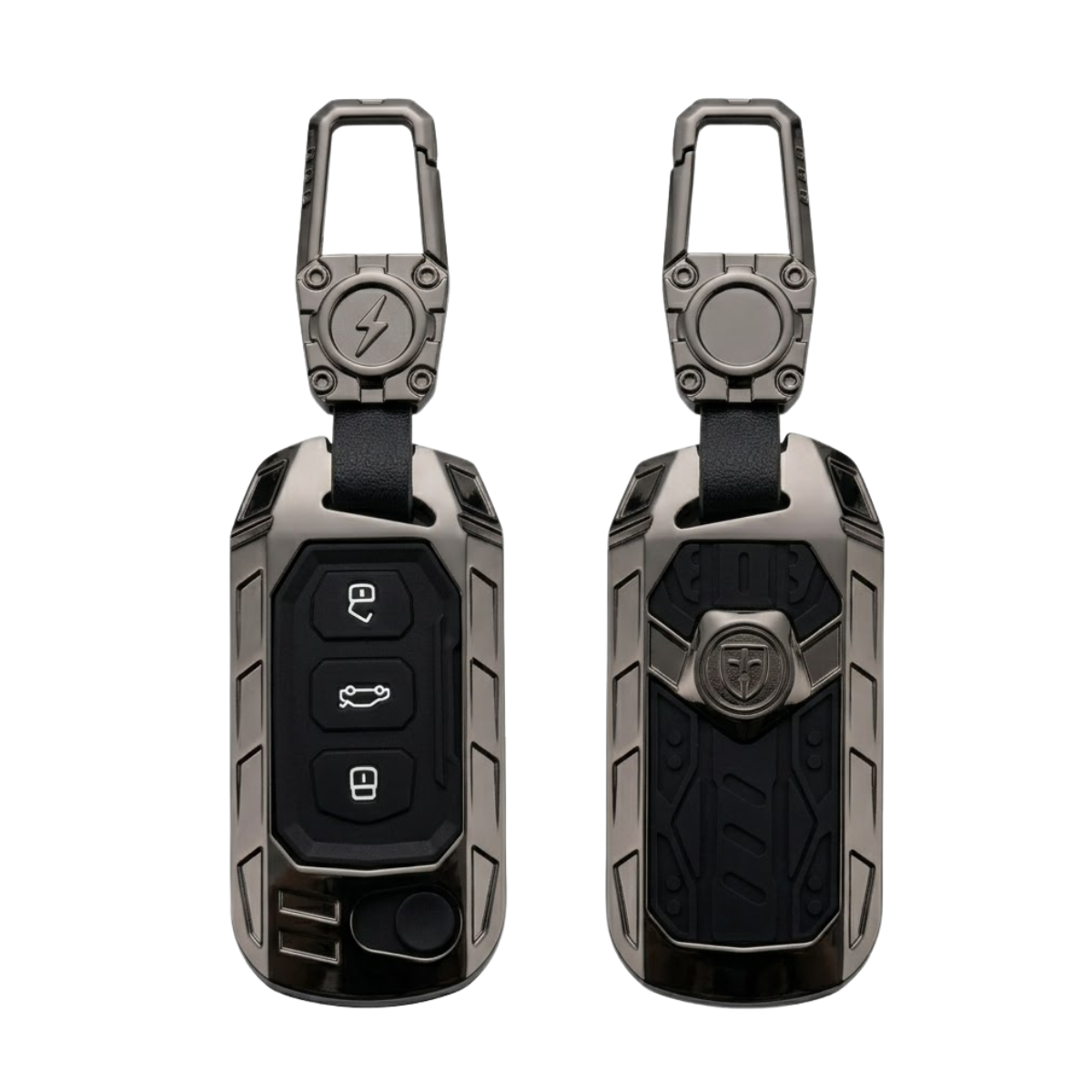 Acto Car Key Cover Transformer Series Compatible for Mahindra Thar, Thar Roxx, Bolero, Marazzo, Scorpio, TUV300, XUV700, 3XO (3 Button Flip Key) | 360° Protection | Stylish Key Case with Keychain | Pack of 1