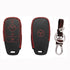 ACTO Leather Car Key Cover with Key Chain Compatible for Mercedes-Benz C-Class, M-Class, S-Class & GL-Series Smart Key | Premium Black Leather with Red Stitching | 360° Protection | Pack of 1