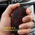 ACTO Leather Car Key Cover with Key Chain Compatible for Mercedes-Benz C-Class, M-Class, S-Class & GL-Series Smart Key | Premium Black Leather with Red Stitching | 360° Protection | Pack of 1