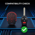 ACTO Leather Car Key Cover with Key Chain Compatible for Nissan Micra, Sunny & Teana Smart Key | Premium Black Leather with Red Stitching | 360° Protection | Pack of 1