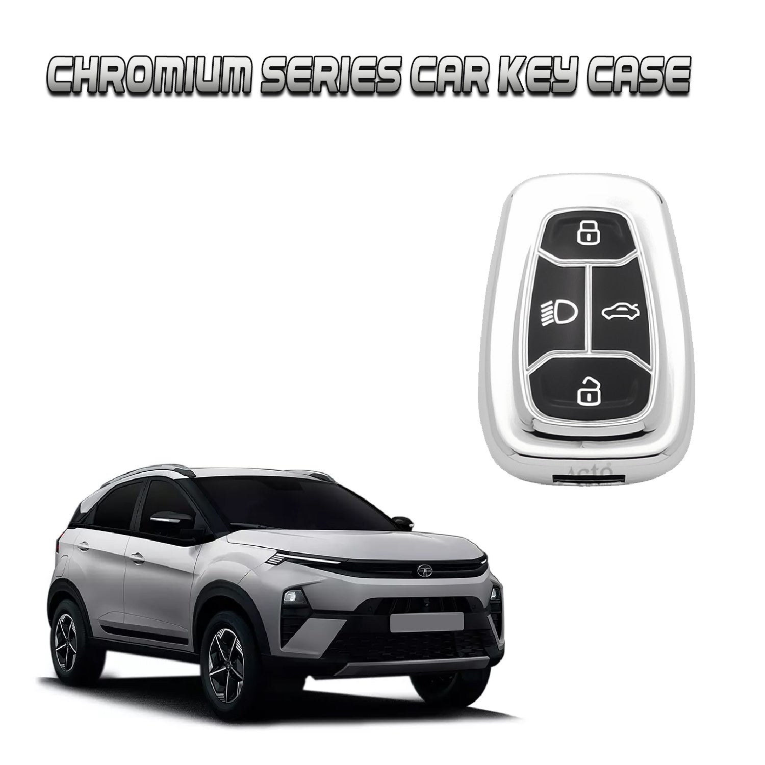 Acto Car Key Cover Chromium Series Compatible with Nexon