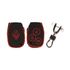 ACTO Leather Car Key Cover with Key Chain Compatible for Renault Duster, Lodgy, Logan & Verito (3 Button Remote Key) | Premium Black with Red Stitching | 360° Protection | Stylish Key Case | Pack of 1