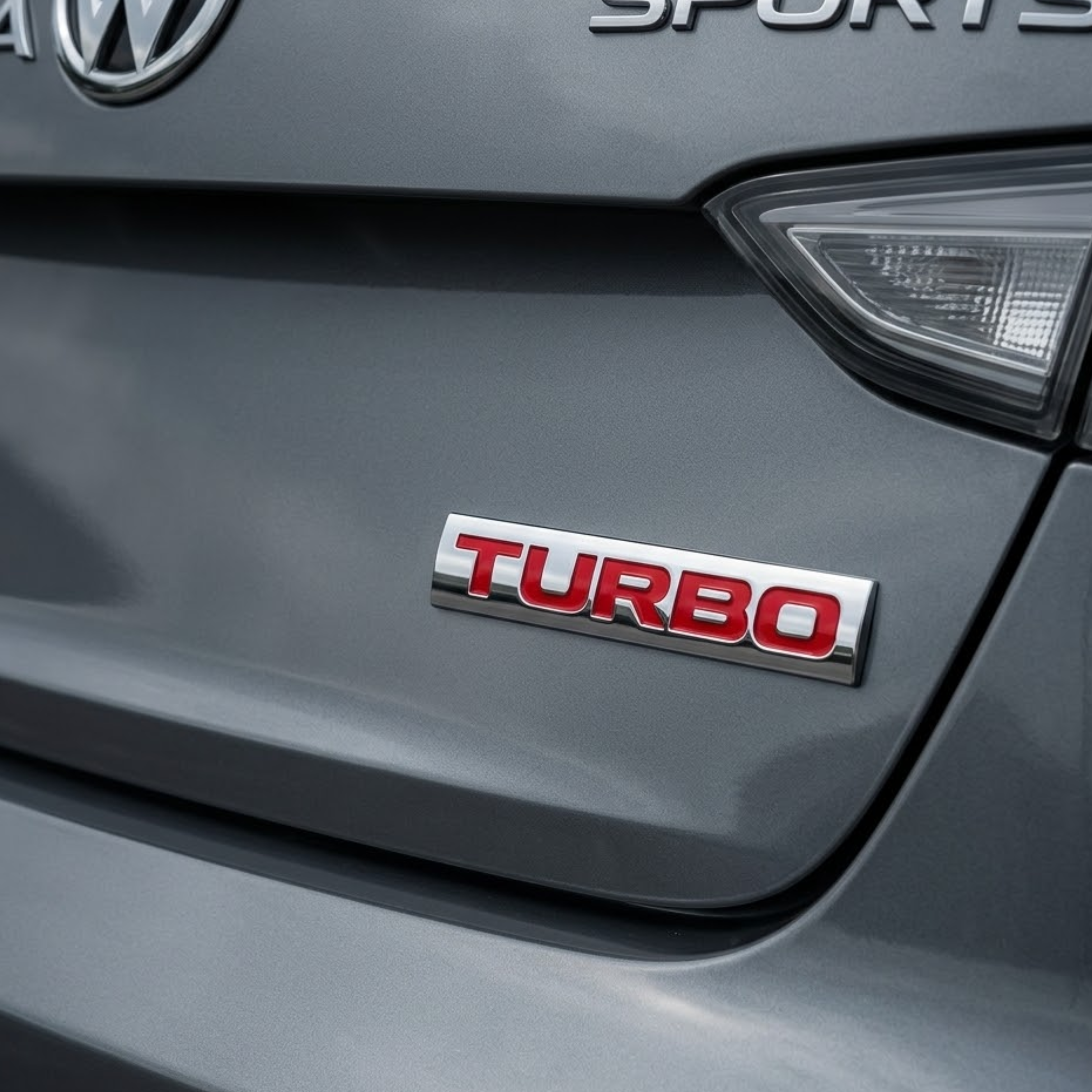 Carsonify 3D Metal TURBO Car Badge Emblem Sticker | Premium Aluminum Alloy Chrome TURBO Logo Decal | Self-Adhesive Metallic Badge for Car, Bike & SUV Exterior | Stylish Auto Styling Accessory