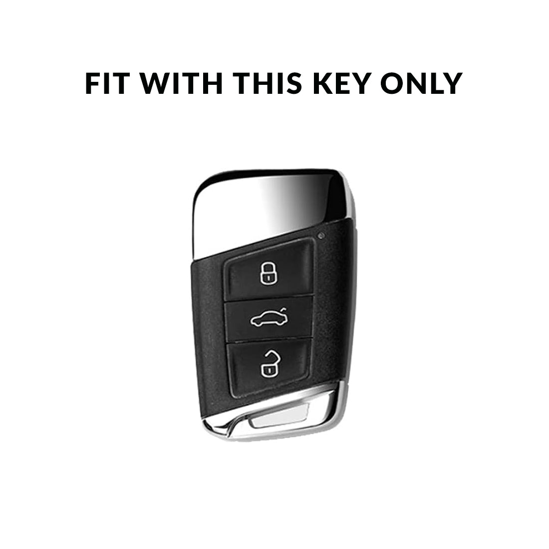 Acto Car Key Cover Metal Silicone Compatible with Skoda