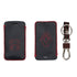 ACTO Leather Car Key Cover with Key Chain Compatible for Renault Triber & Kiger (4 Button Remote Key) | Premium Black with Red Stitching | 360° Protection | Stylish Key Case | Pack of 1
