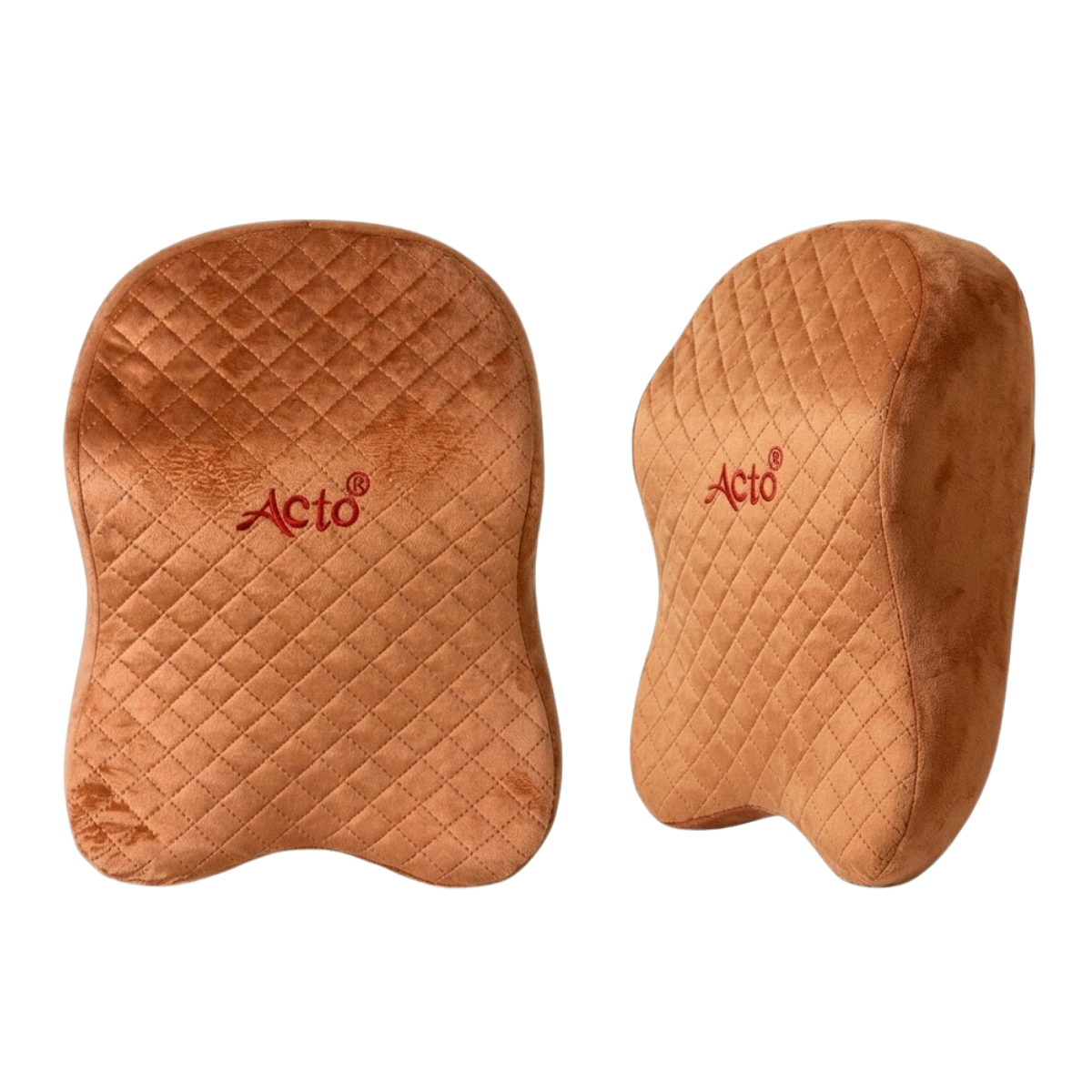 Acto Premium Car Neck Rest Jumbo for Seat Headrest | Ergonomic Memory Foam Cushion | Soft Quilted Design | Neck Support for Long Drives | Universal Fit for All Cars