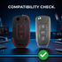 ACTO Leather Car Key Cover with Key Chain Compatible for Tata Bolt, Nexon, Tigor, Hexa, Tiago & Zest (Flip/Remote Key) | Premium Black with Red Stitching | 360° Protection | Stylish Key Case | Pack of 1