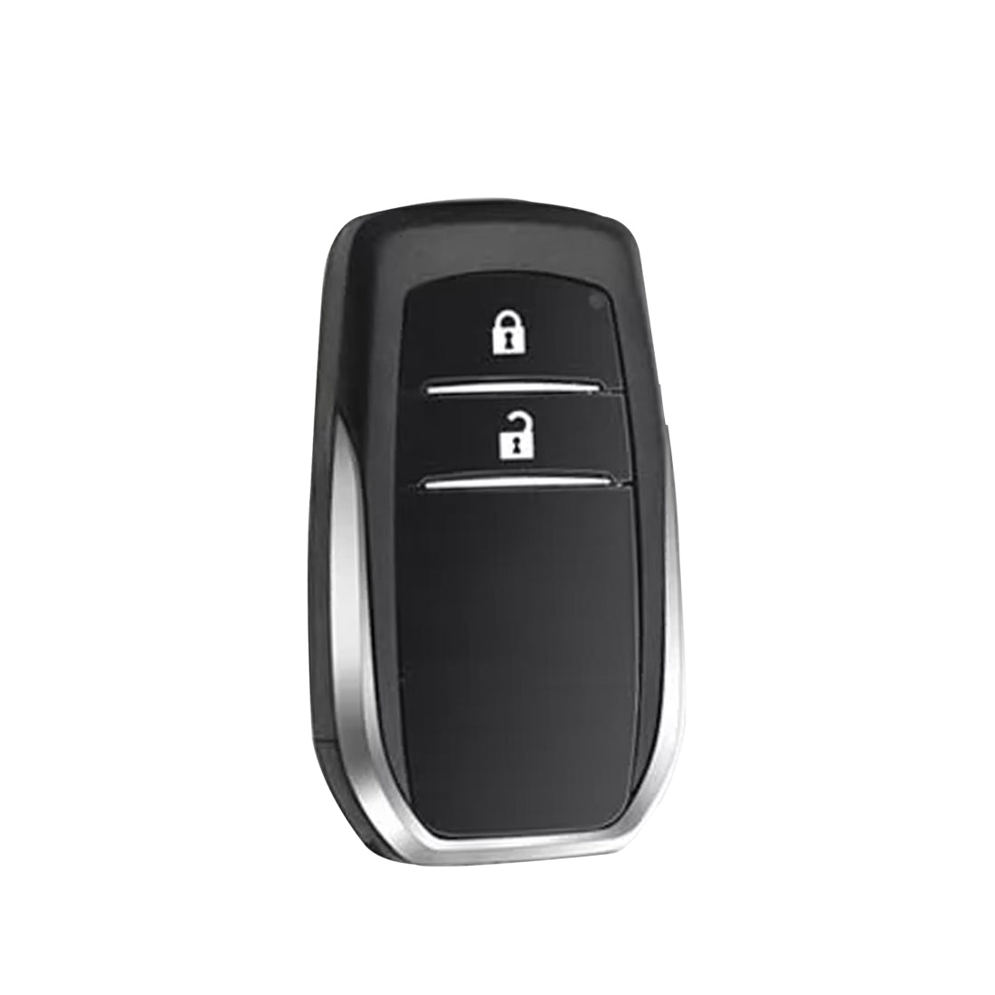 Acto Premium Metal + Leather Key Cover with Wood Grain Finish Compatible with Toyota Crysta, Fortuner | Crysta 3 Button Smart Key Cover Pack of 1 Set