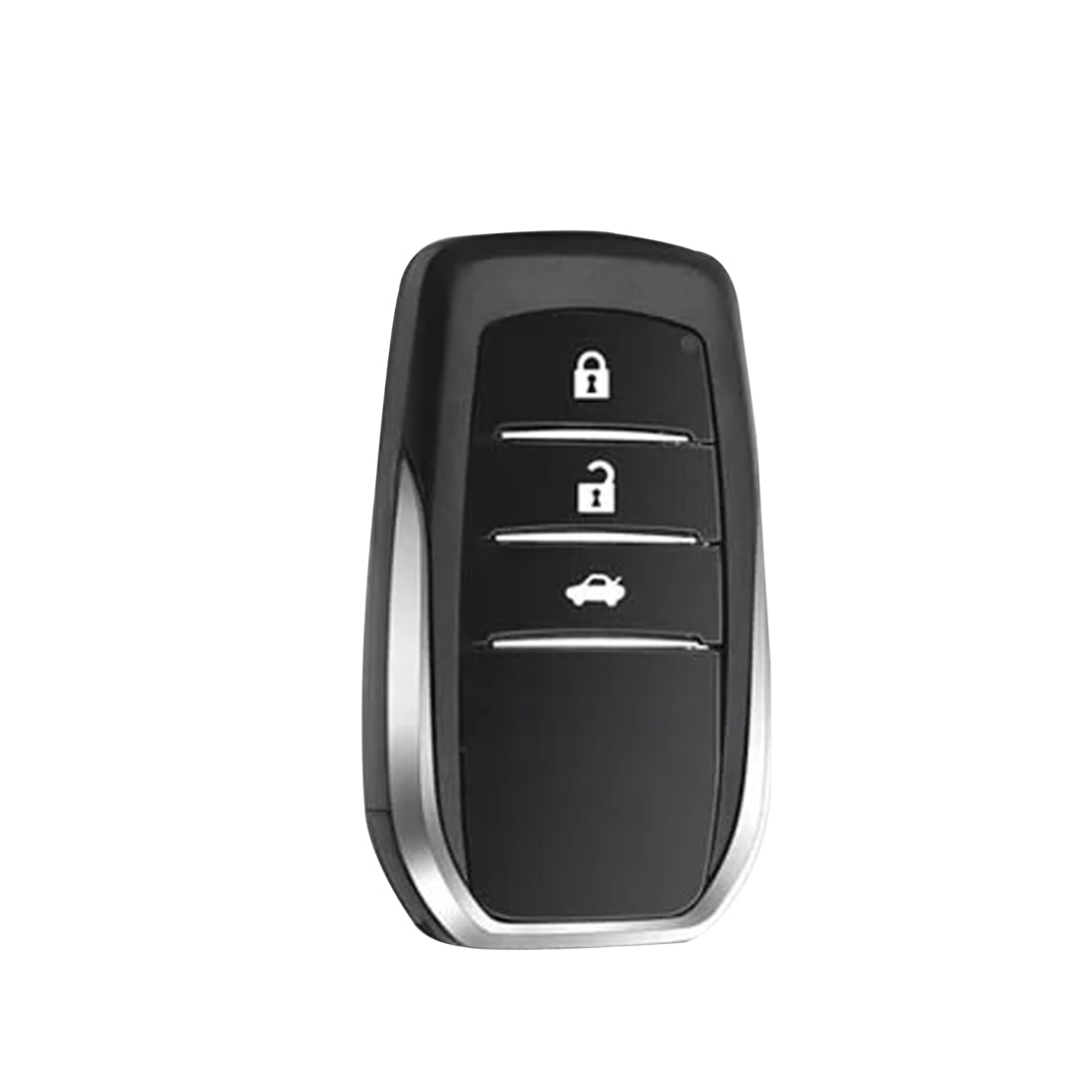 Acto Premium Metal + Leather Key Cover with Wood Grain Finish Compatible with Toyota Crysta, Fortuner | Crysta 3 Button Smart Key Cover Pack of 1 Set