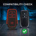 ACTO Leather Car Key Cover with Key Chain Compatible for Toyota Fortuner & Innova Crysta (2 Button Remote Key) | Premium Black with Red Stitching | 360° Protection | Stylish Key Case | Pack of 1