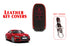 ACTO Leather key cover in Black color With Red Stitches with key chain Compatible With Audi TT 3 Button