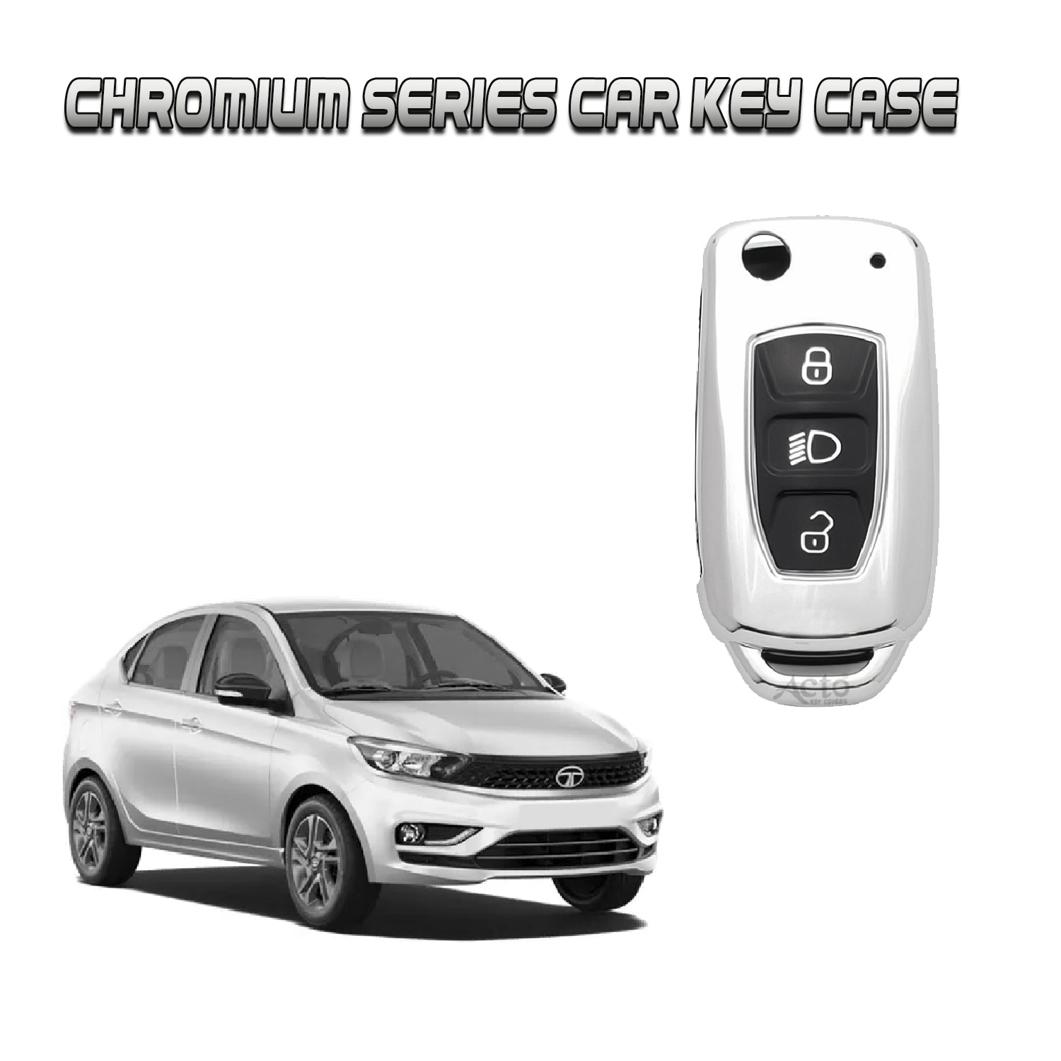 Acto Car Key Cover Chromium Series Compatible with Tigor