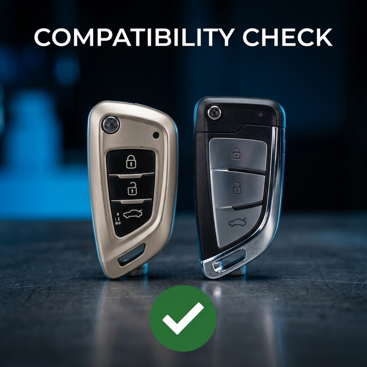 Acto Chromium Gun Series Car Key Cover Compatible with Xhorse Duplicate Key 3 Button Flip Key | Premium Chrome Finish Hard Case | 360° Protection | Scratch Resistant | Keychain Included (Pack of 1)