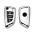 Acto Car Key Cover Chromium Series Compatible with Xhorse DF Model Universal Remote Flip Key (3 Button) | Premium Chrome Finish Hard Case | 360° Protection | Scratch Resistant Key Cover with Keychain | Pack of 1