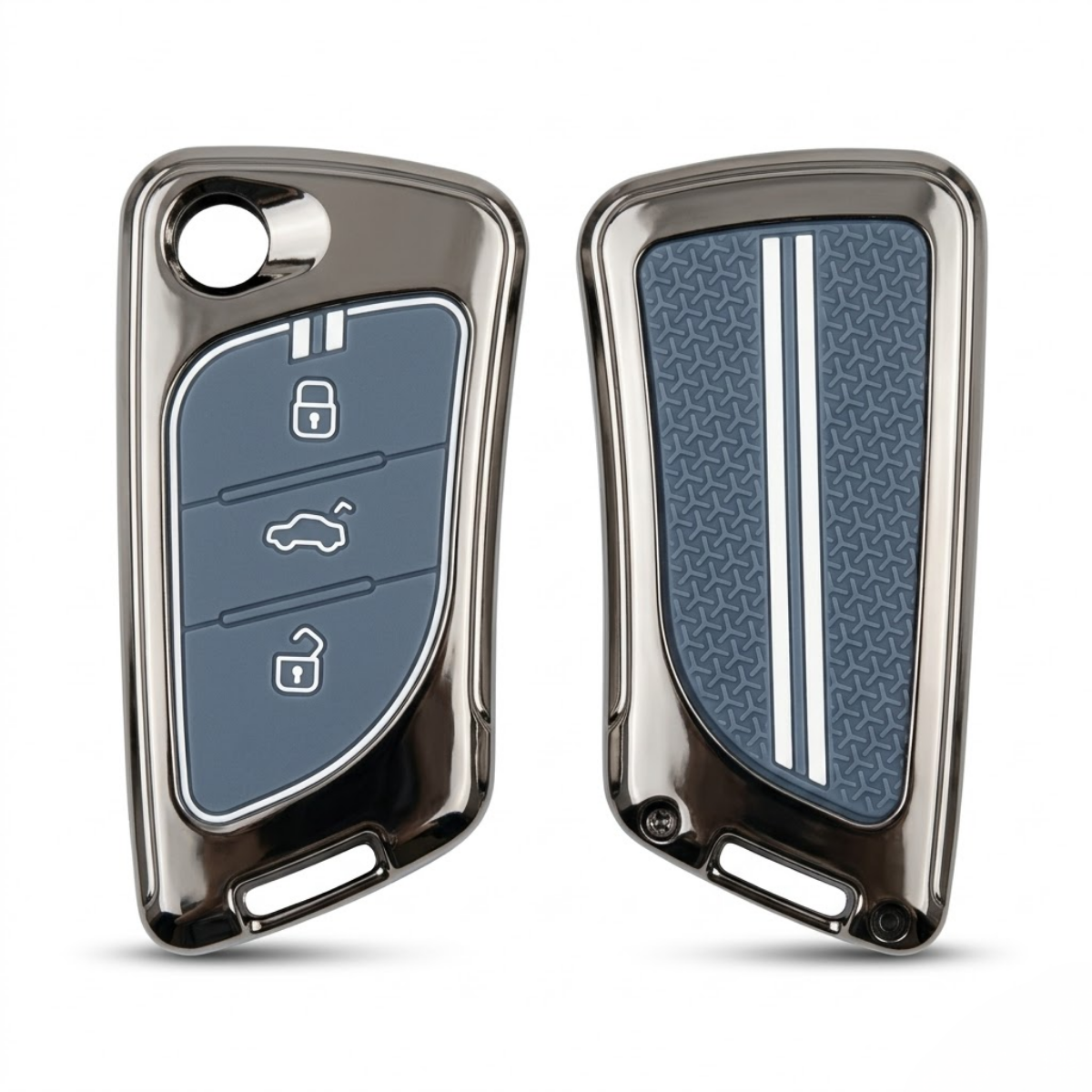 Acto Metal Sapphire Key Cover & Key Chain Compatible with Xhorse Duplicate Smart Key | Premium Zinc Alloy Case | Glow-in-the-Dark Buttons | 360° Full Protection | Pack of 1