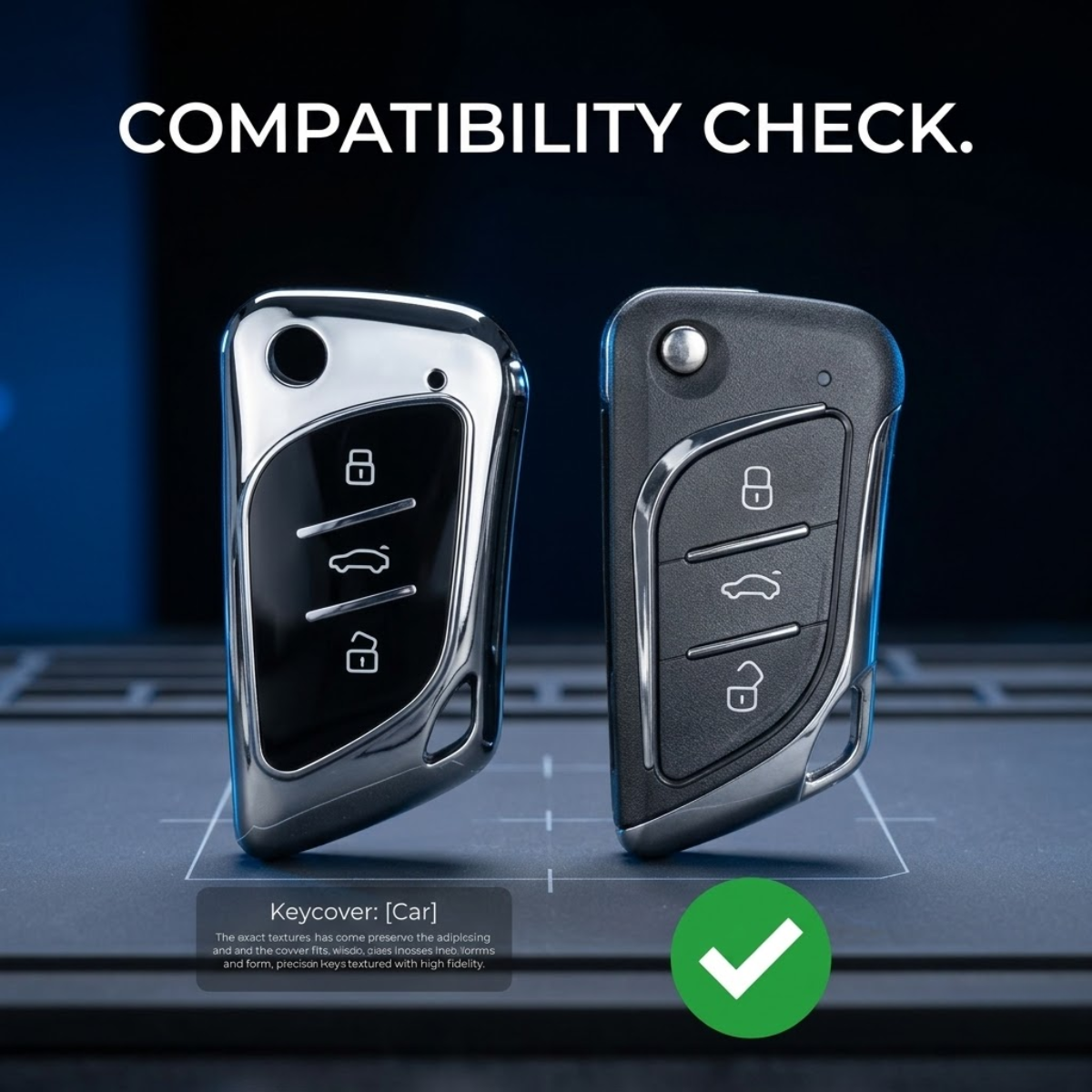 Acto Car Key Cover Chromium Series Compatible with Xhorse DF Model Universal Remote Flip Key (3 Button) | Premium Chrome Finish Hard Case | 360° Protection | Scratch Resistant Key Cover with Keychain | Pack of 1