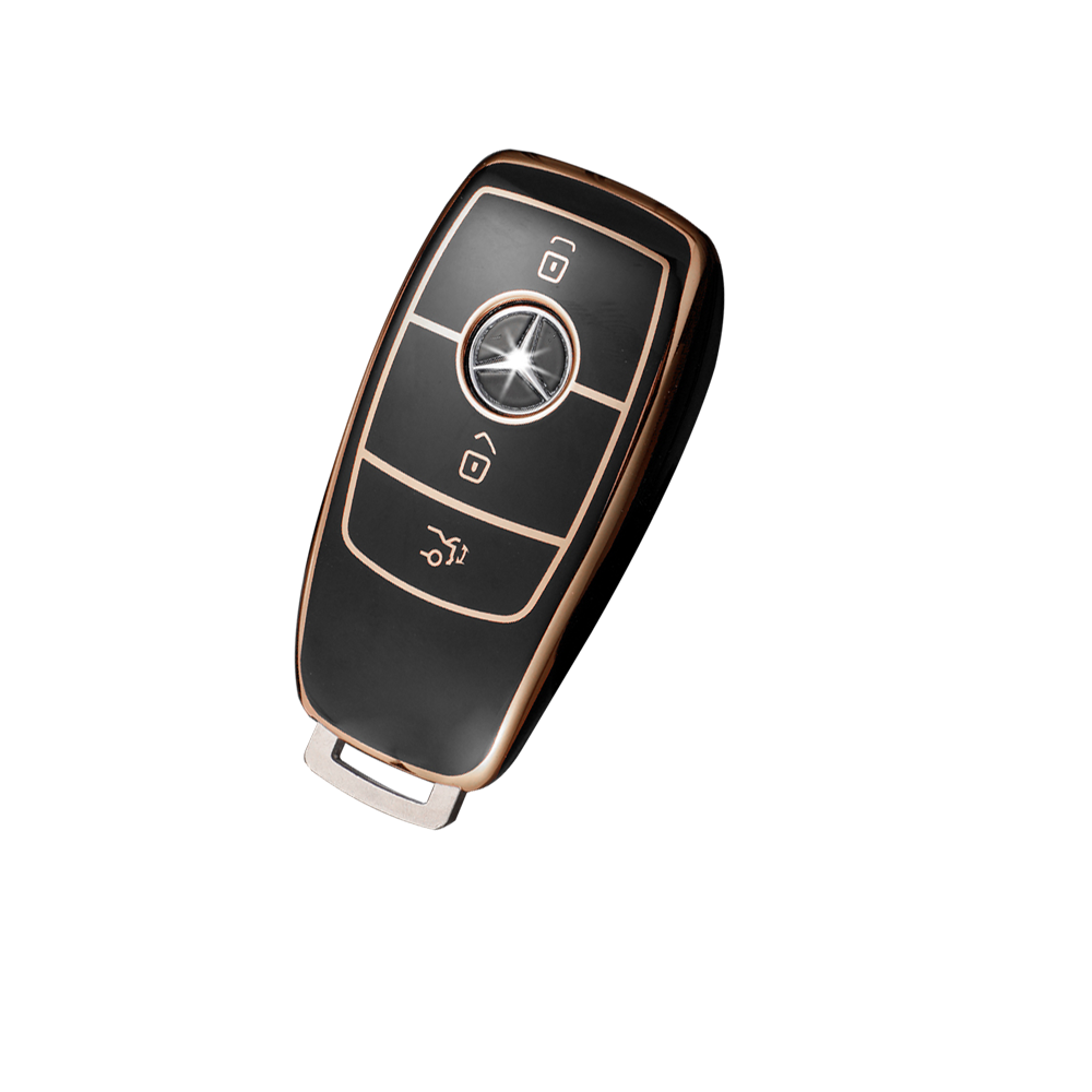 Acto TPU Gold Series Car Key Cover With TPU Gold Key Chain For Mercedes S-Classs