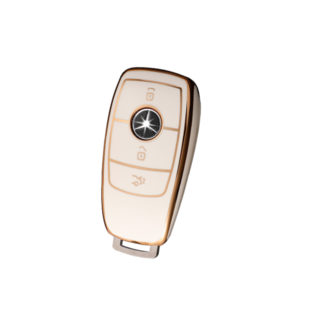 Acto TPU Gold Series Car Key Cover With TPU Gold Key Chain For Mercedes S-Classs