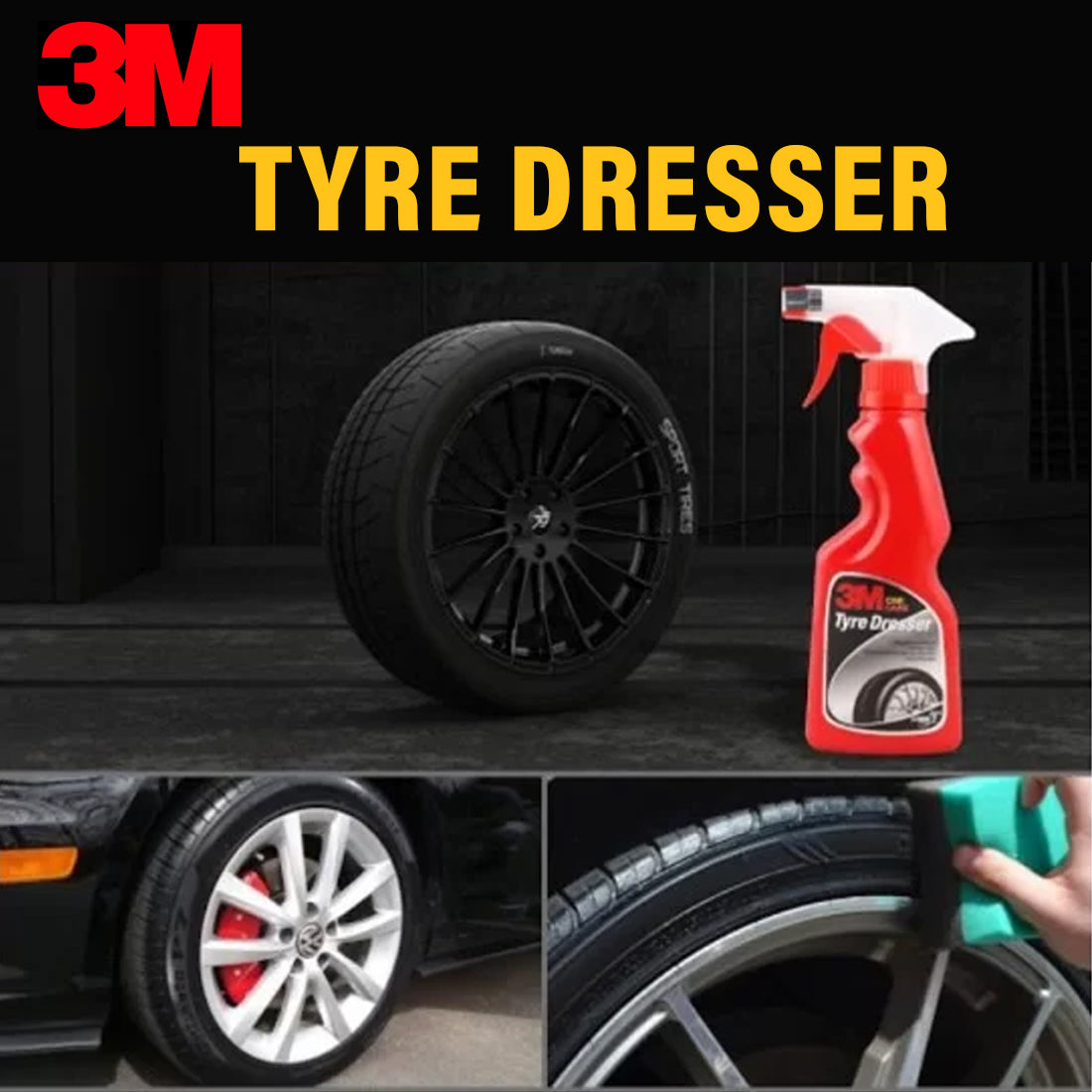 3M Auto Specialty Tyre Dresser (250 Ml) | Long-Lasting Tyre Gloss | Prevents Fading And Cracks | Non-Greasy With Pleasant Fragrance