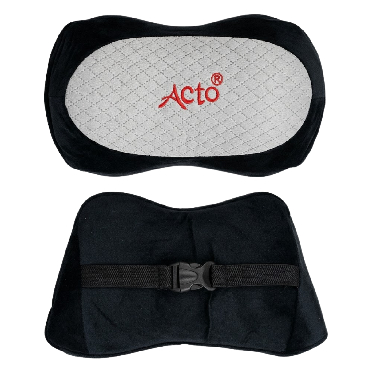 Acto Premium Car Neck Rest Cushion Kaju | Ergonomic Memory Foam Headrest Pillow | Soft Quilted Design | Neck & Cervical Support for Long Drives | Universal Fit for All Cars