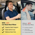 Acto Premium Car Neck Rest Cushion Kaju | Ergonomic Memory Foam Headrest Pillow | Soft Quilted Design | Neck & Cervical Support for Long Drives | Universal Fit for All Cars