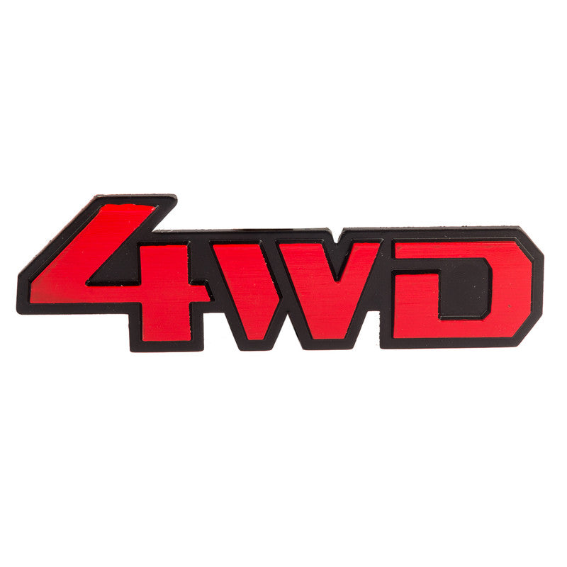 Metal-Alloy-Aluminum-Chrome-Sticker-Badge-Decal-Emblem-4WD-Metallic-Red