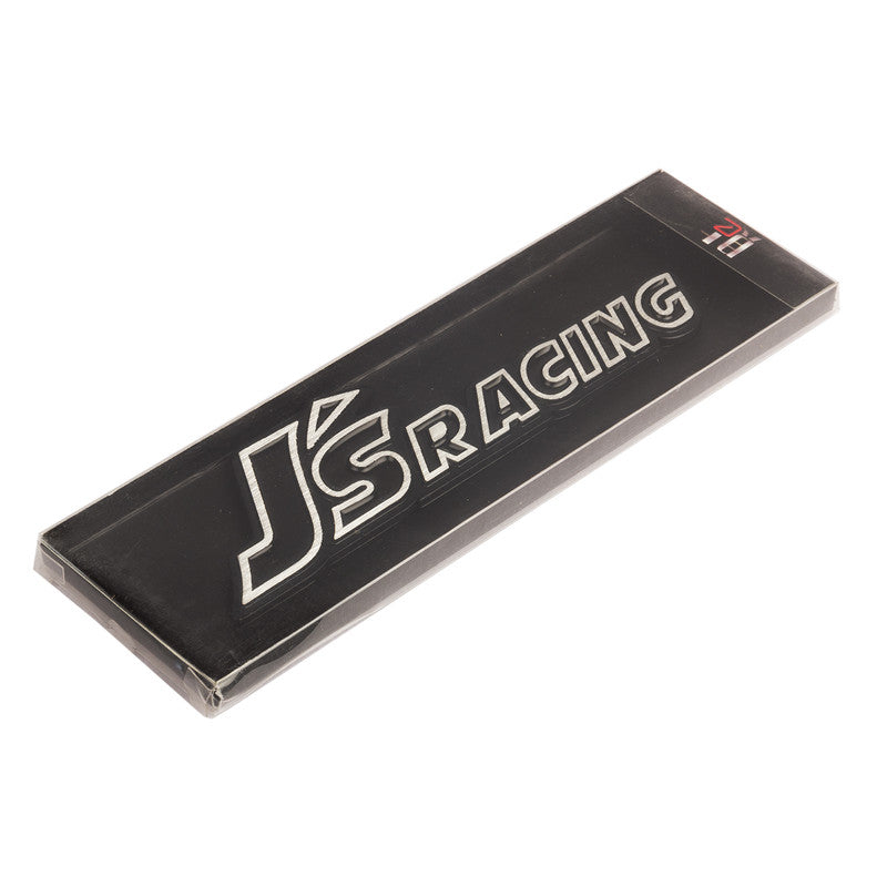 Metal-Alloy-Aluminum-Chrome-Sticker-Badge-Decal-Emblem-JS-Racing-Metallic-Bk