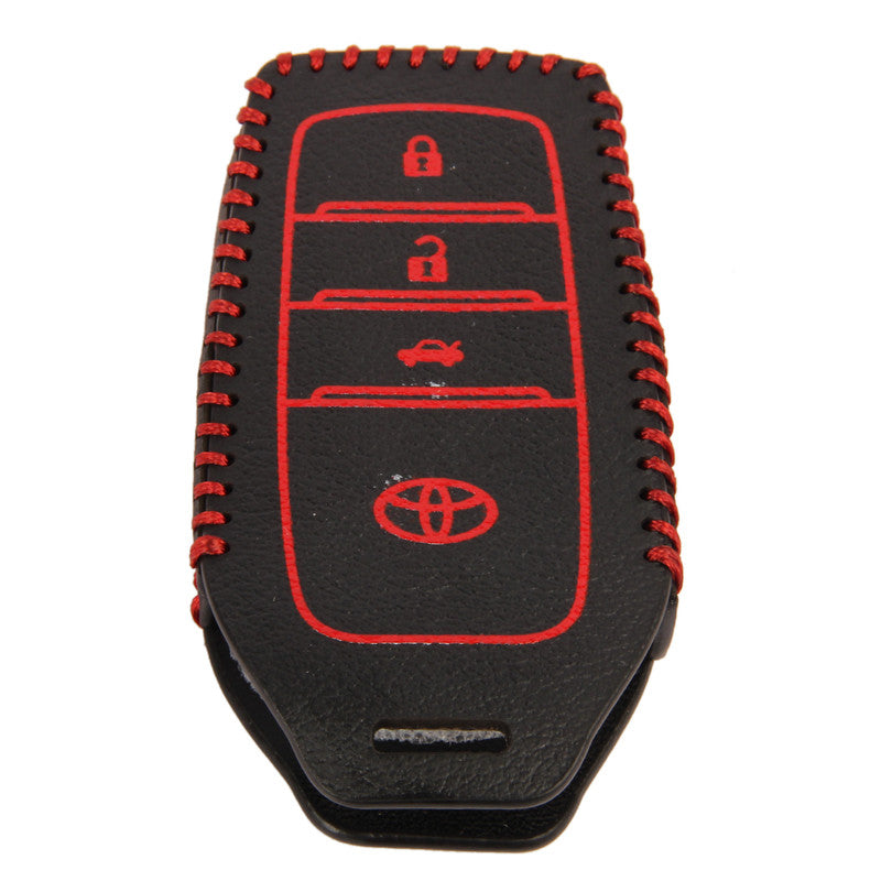 Acto Leather Car Key Cover For Toyota Crysta 3 Button Keyless